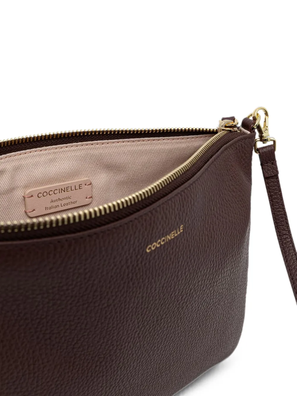 Coccinelle Leren shopper met ritssluiting Bruin