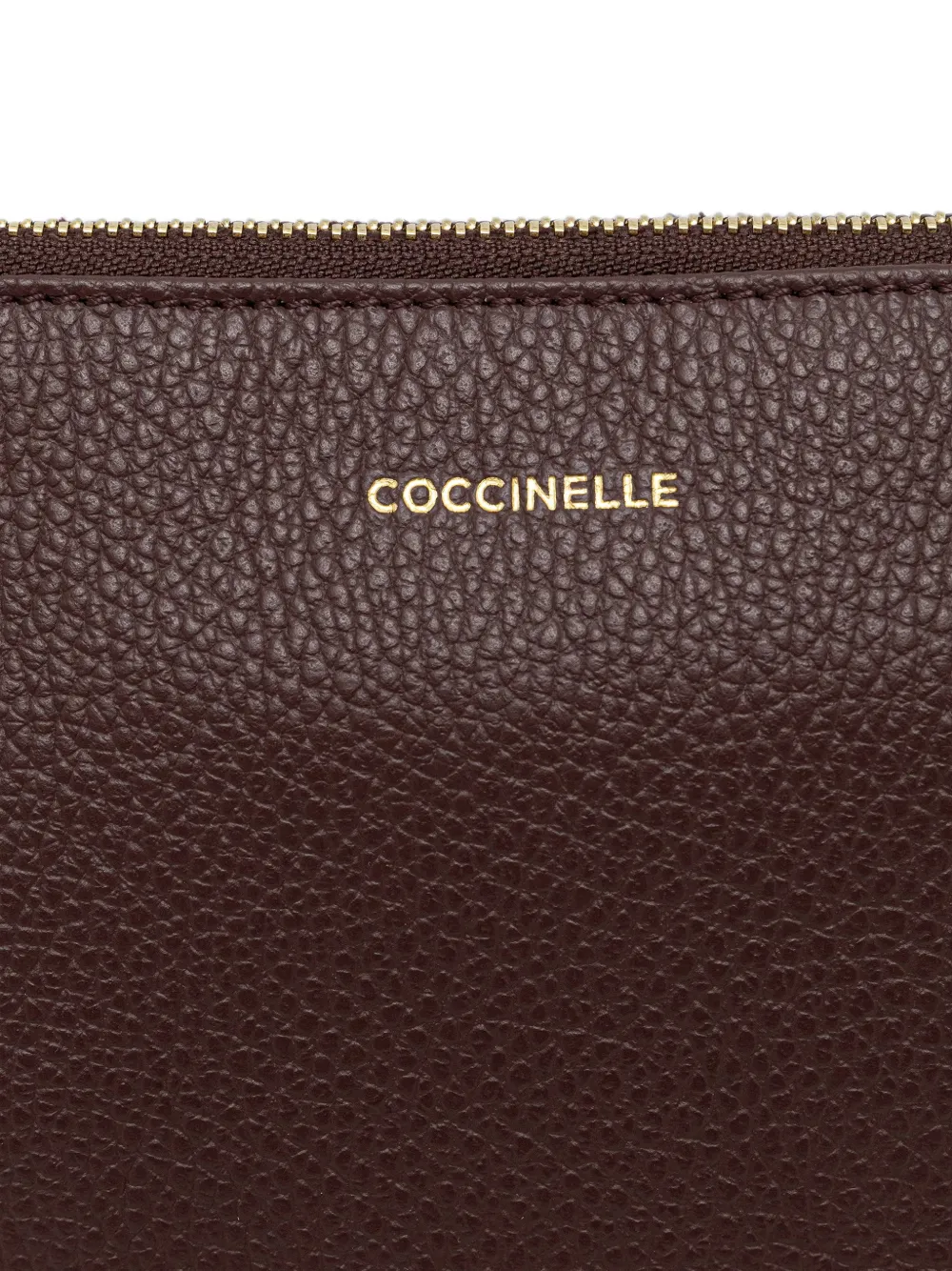 Coccinelle Leren shopper met ritssluiting Bruin
