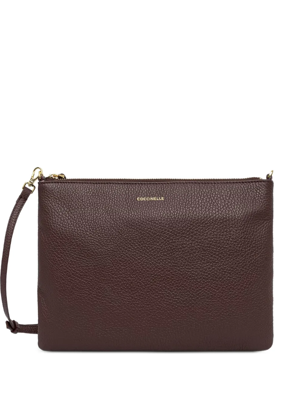 Coccinelle zip-fastening leather shoulder bag - Braun