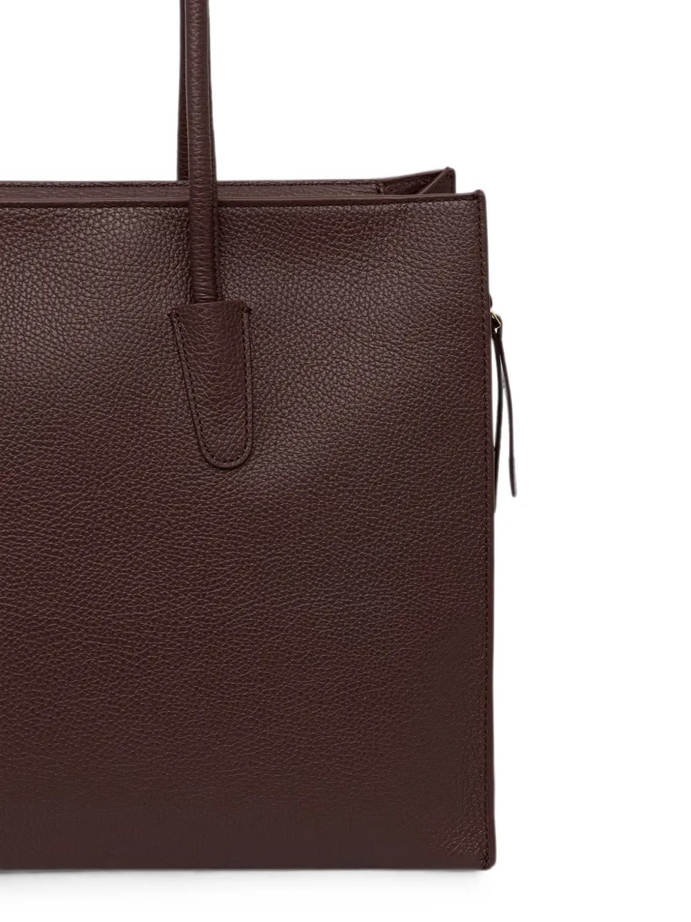 Coccinelle Myrtha26 leren shopper met logo-reliëf Bruin