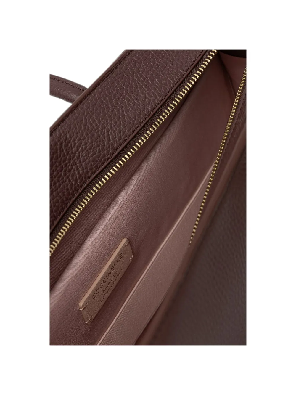 Coccinelle Myrtha26 leren shopper met logo-reliëf Bruin