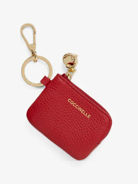 Coccinelle C-Me Softy logo-print grained-leather keyring