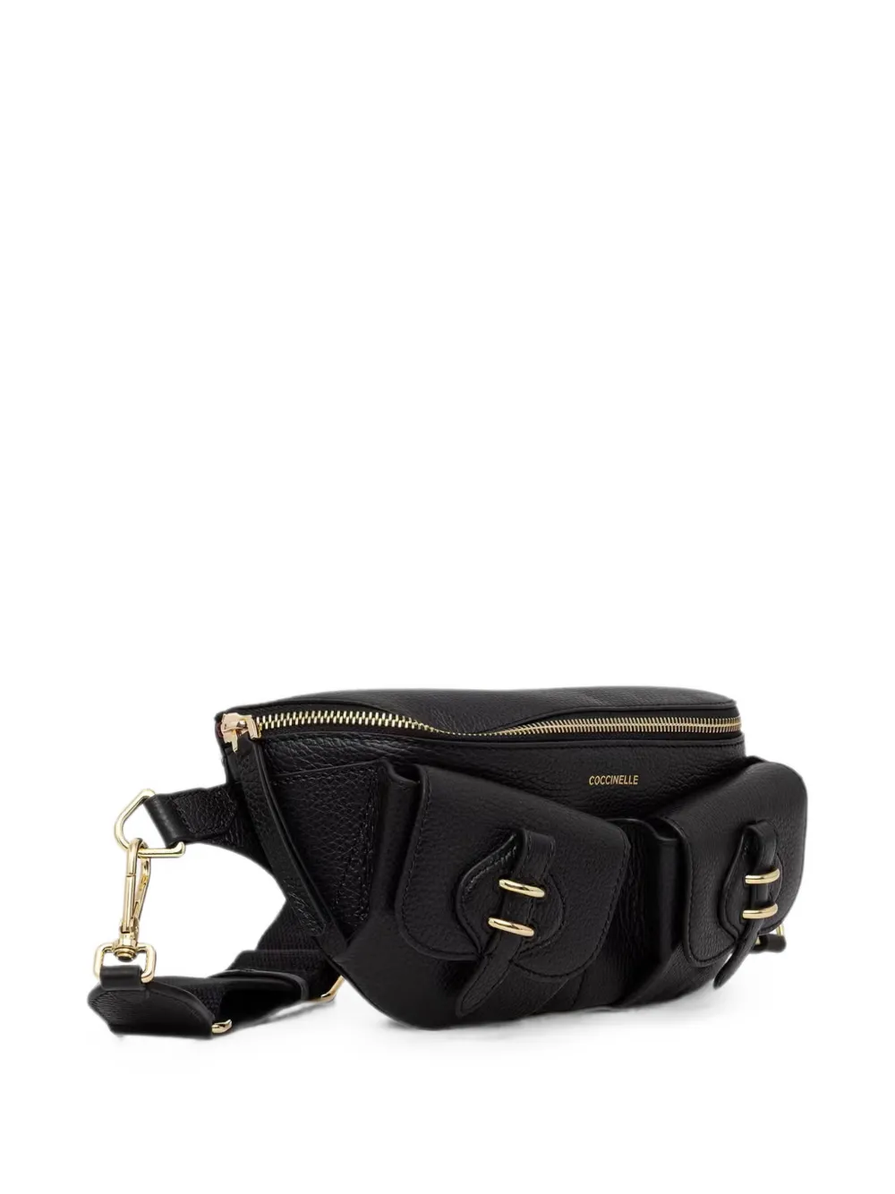 Coccinelle Mavery Pocket leren heuptas Zwart