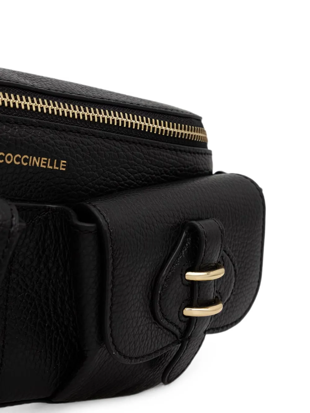 Coccinelle Mavery Pocket leren heuptas Zwart