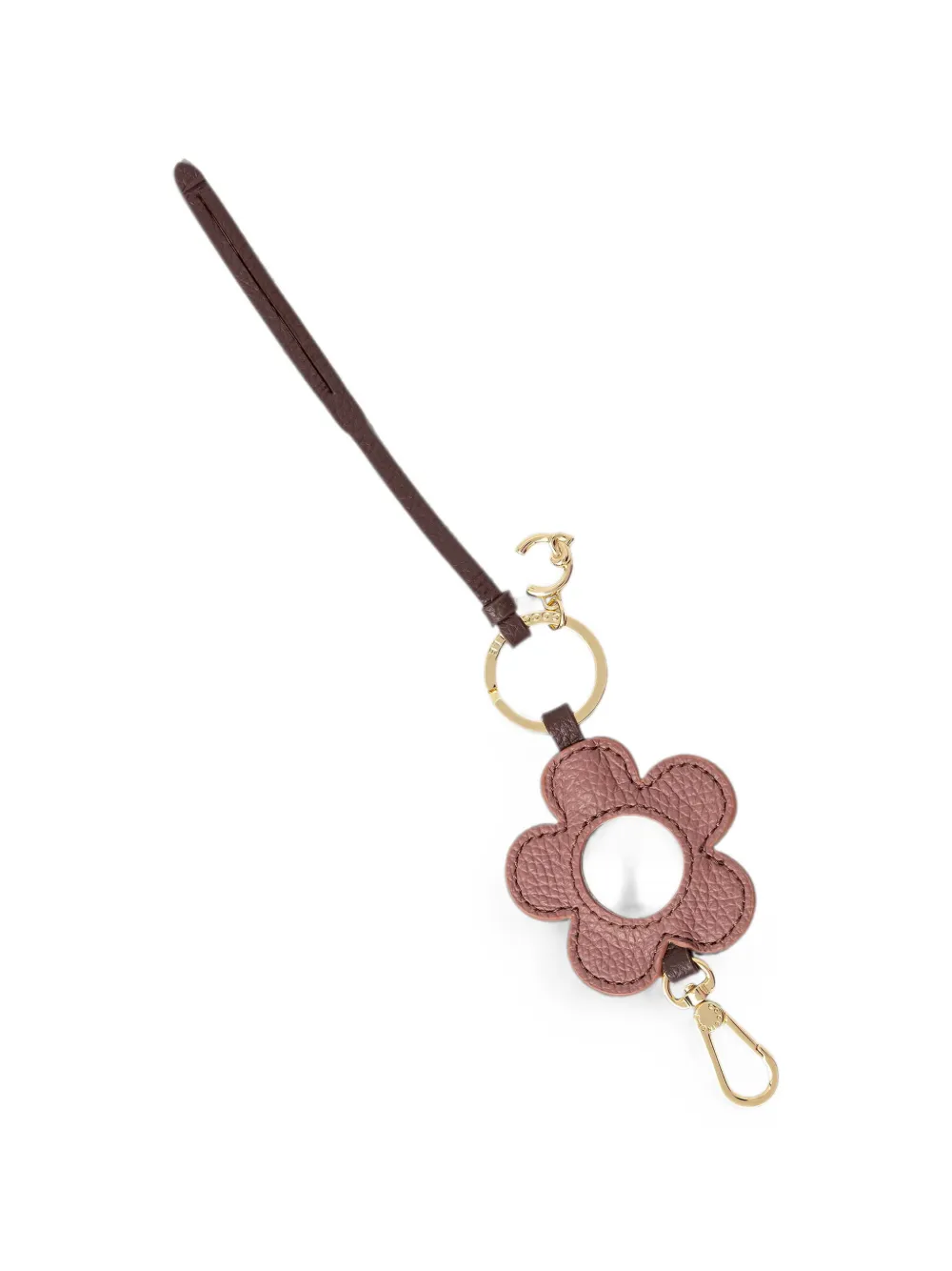 Coccinelle flower-motif mirror keyring