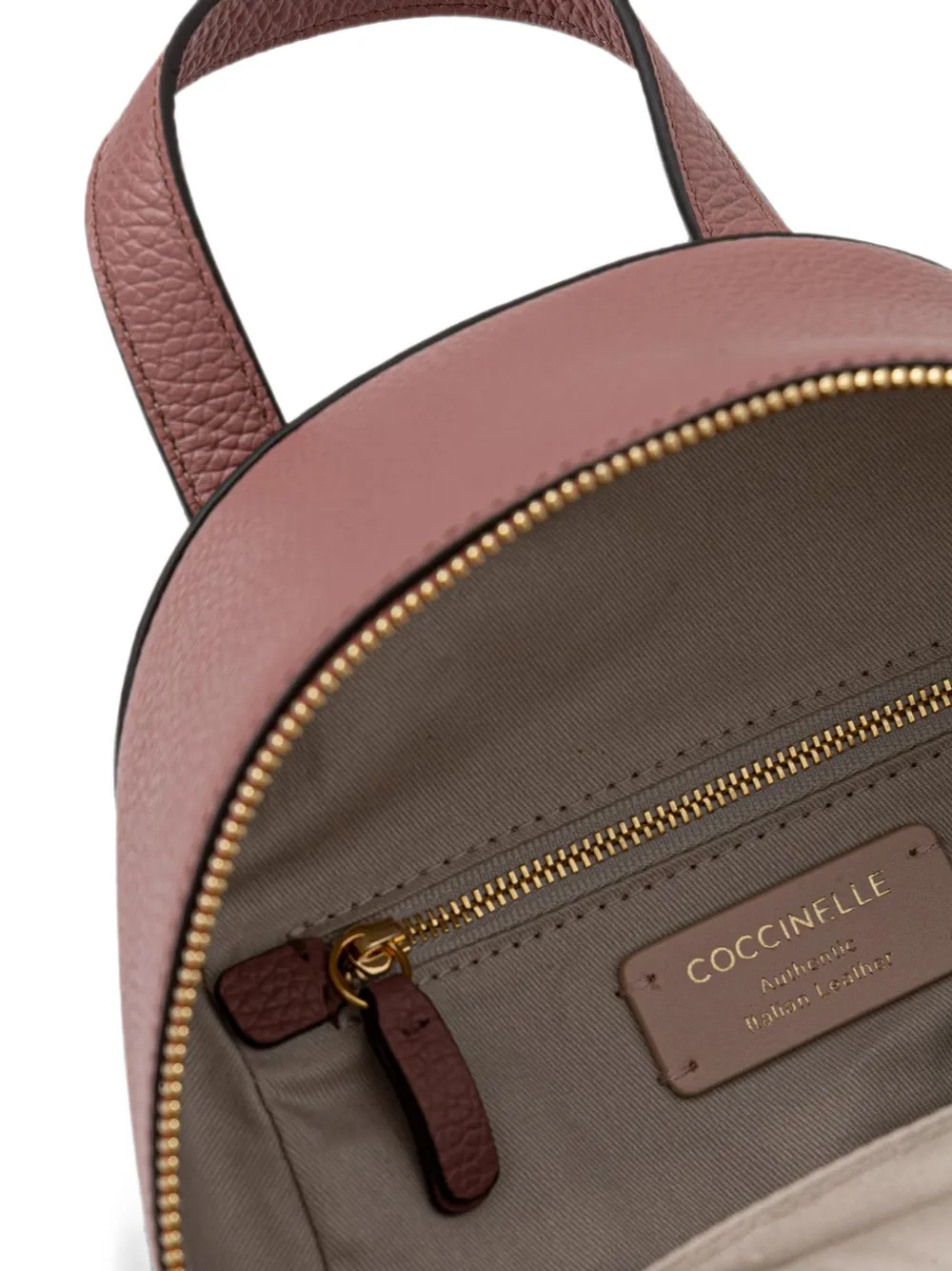 Coccinelle Kleine Beat leren rugzak met voorzak Rood