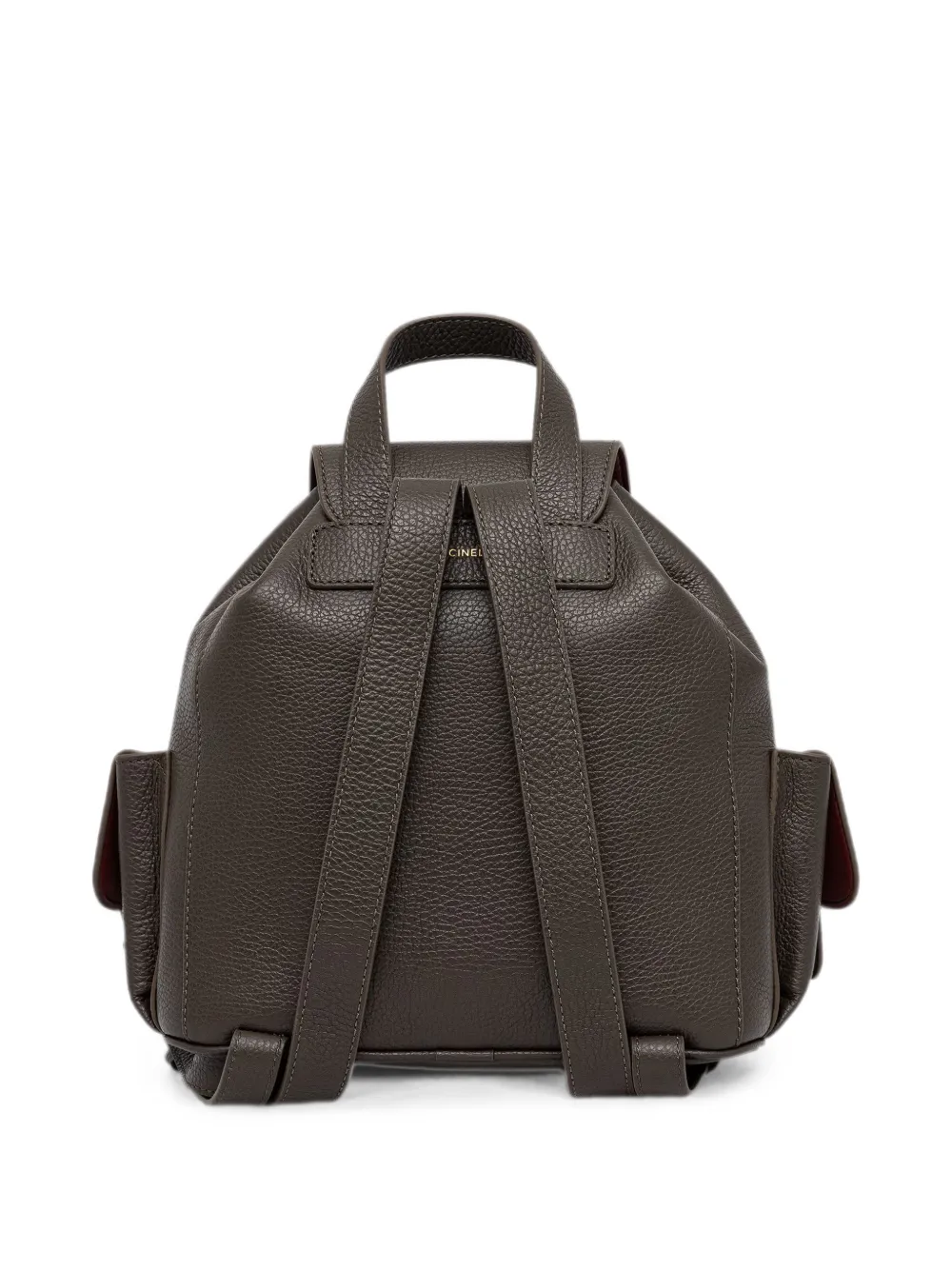 Coccinelle Medium Mavery Pocket bewerkte leren rugzak met meerdere zakken Bruin