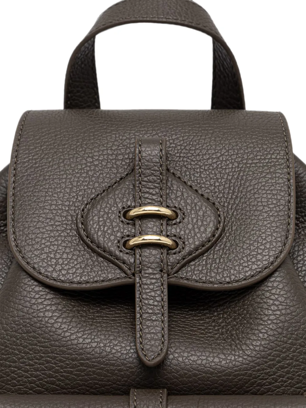 Coccinelle Medium Mavery Pocket bewerkte leren rugzak met meerdere zakken Bruin