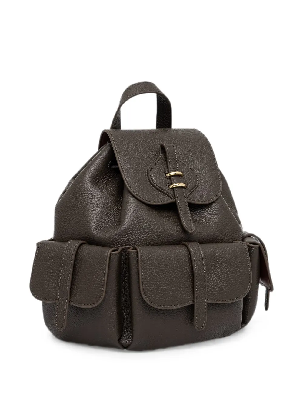 Coccinelle Medium Mavery Pocket bewerkte leren rugzak met meerdere zakken Bruin
