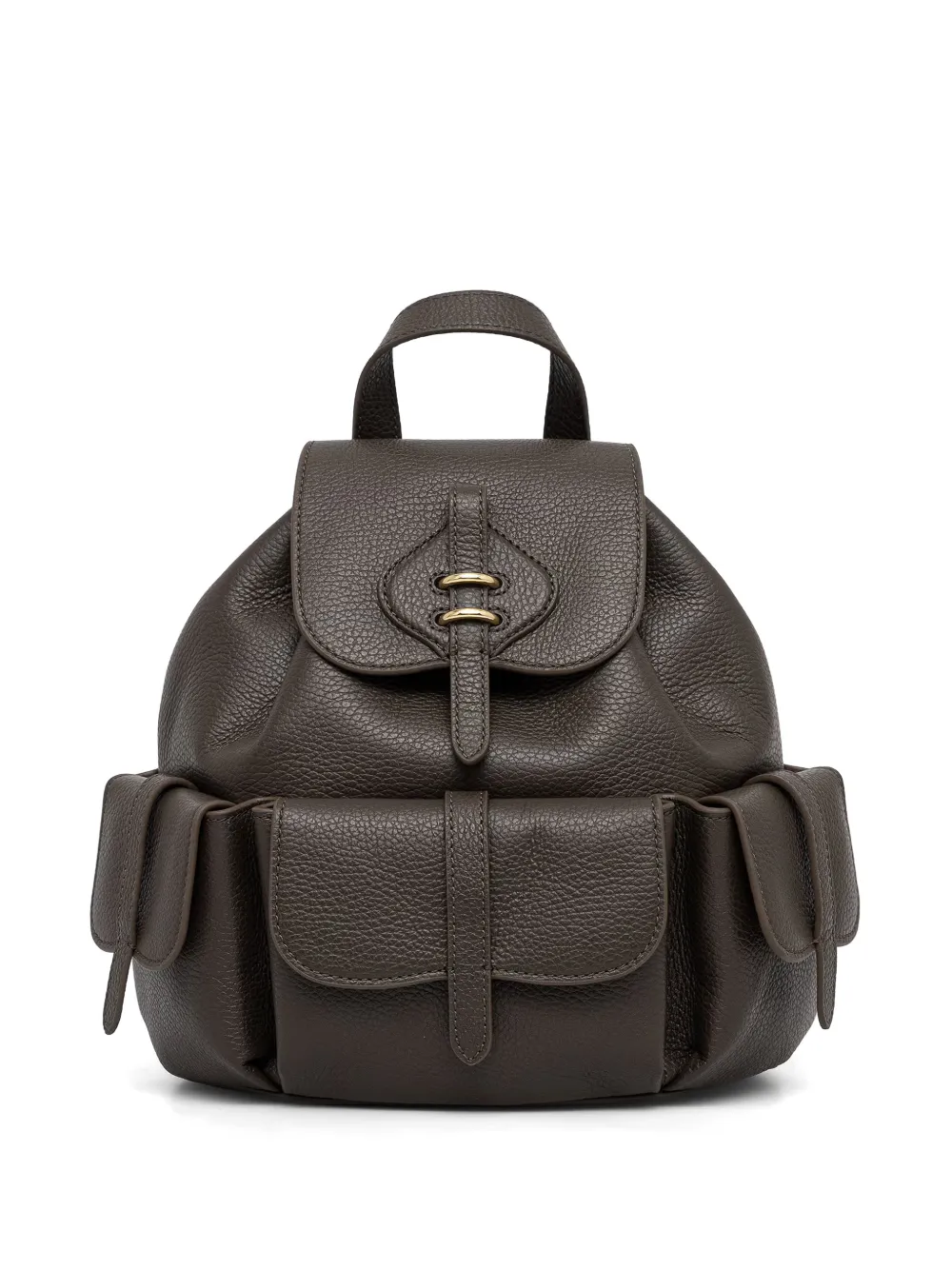 Coccinelle medium Mavery Pocket pebbled leather multi-pocket backpack - Braun