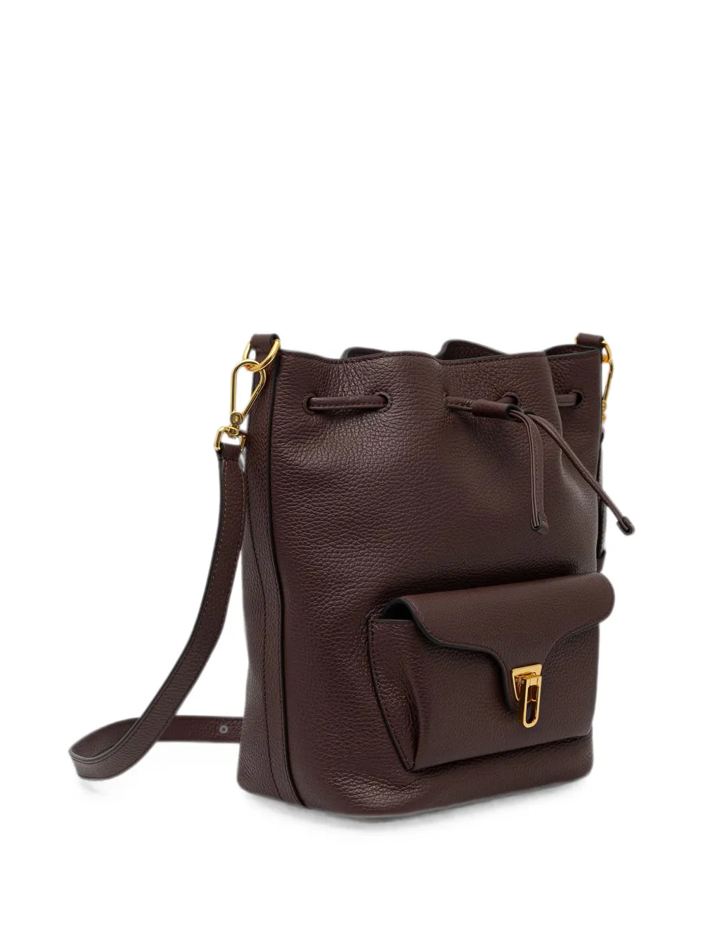 Coccinelle Medium Beat Generation bucket-tas van bewerkt leer met trekkoord Rood