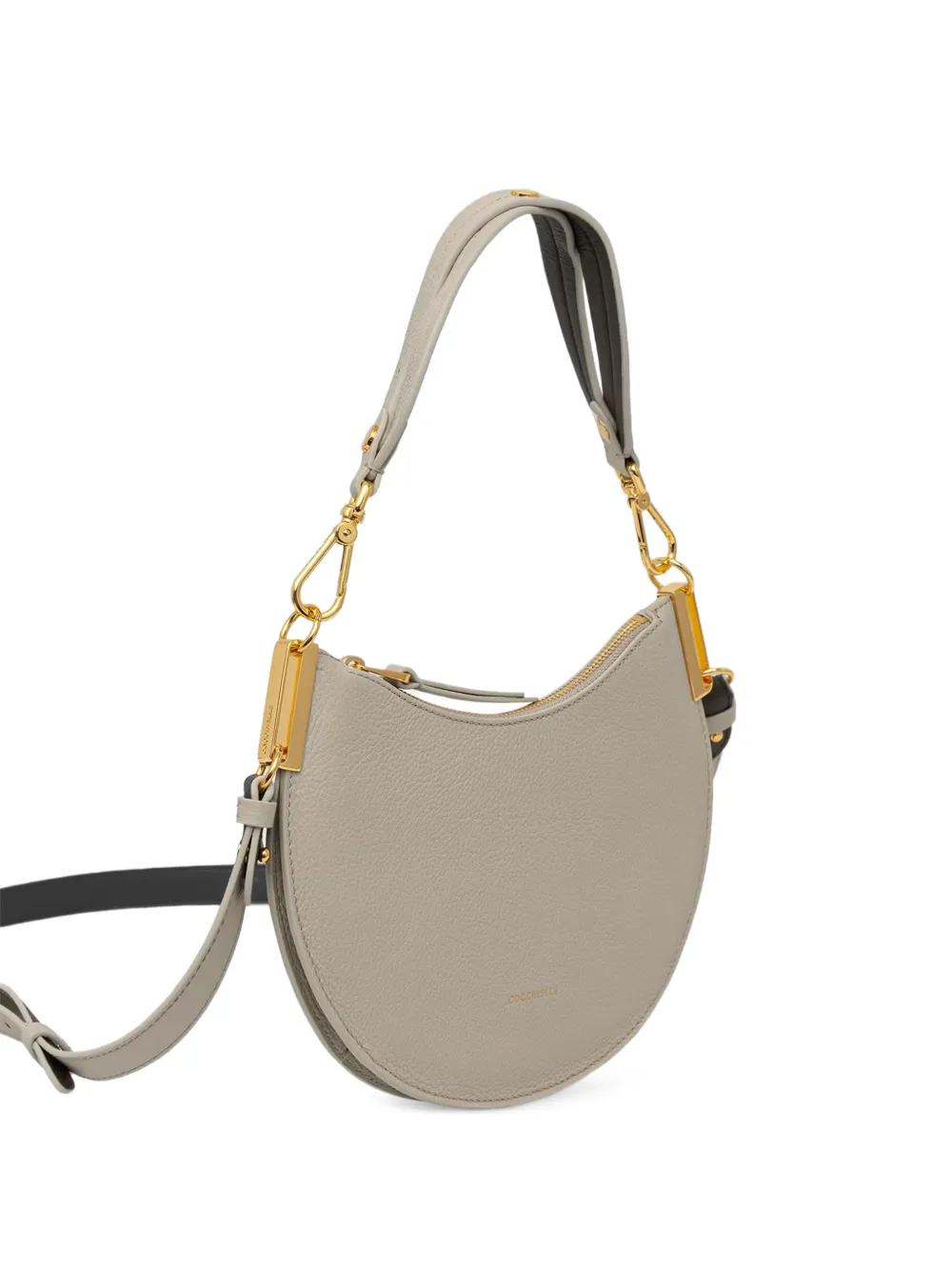 Coccinelle small Sunup pebbled leather shoulder bag - Nude