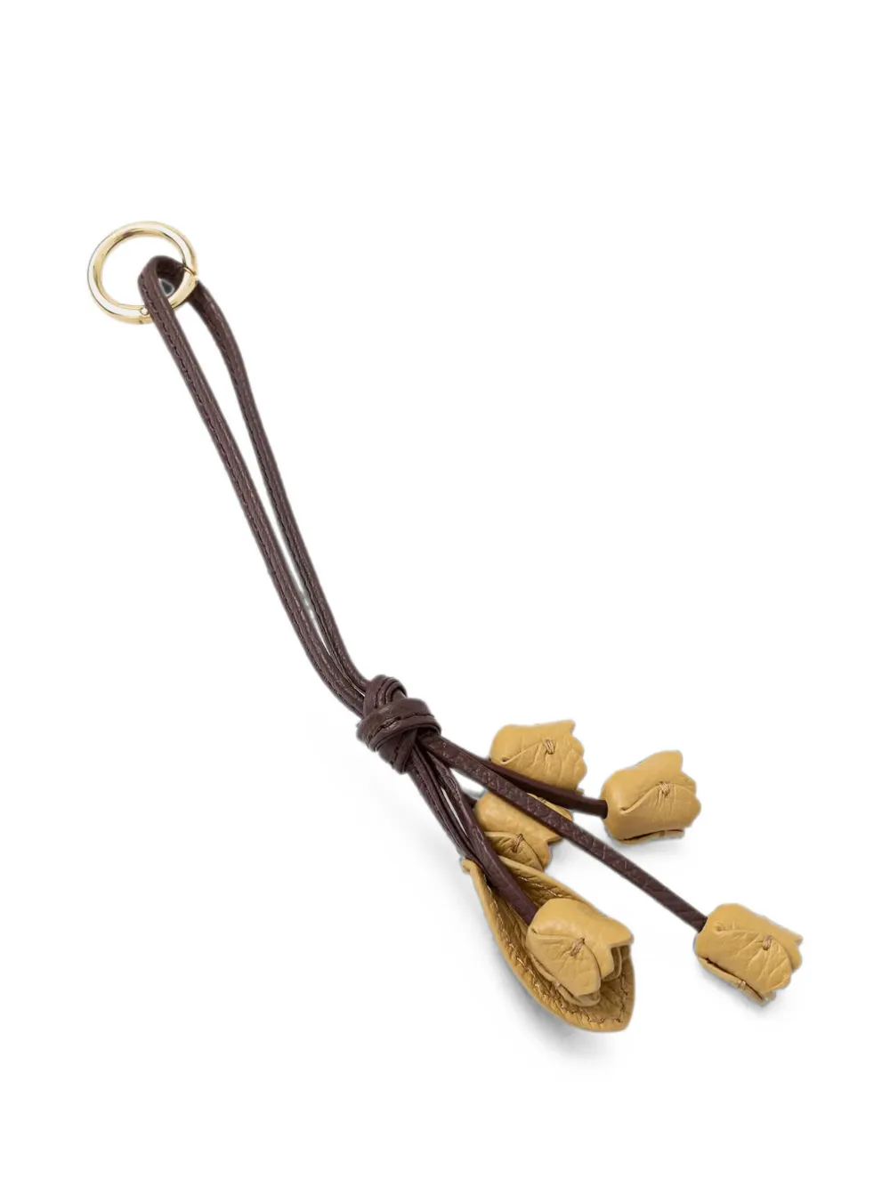 Coccinelle floral-detail leather keyring · OS