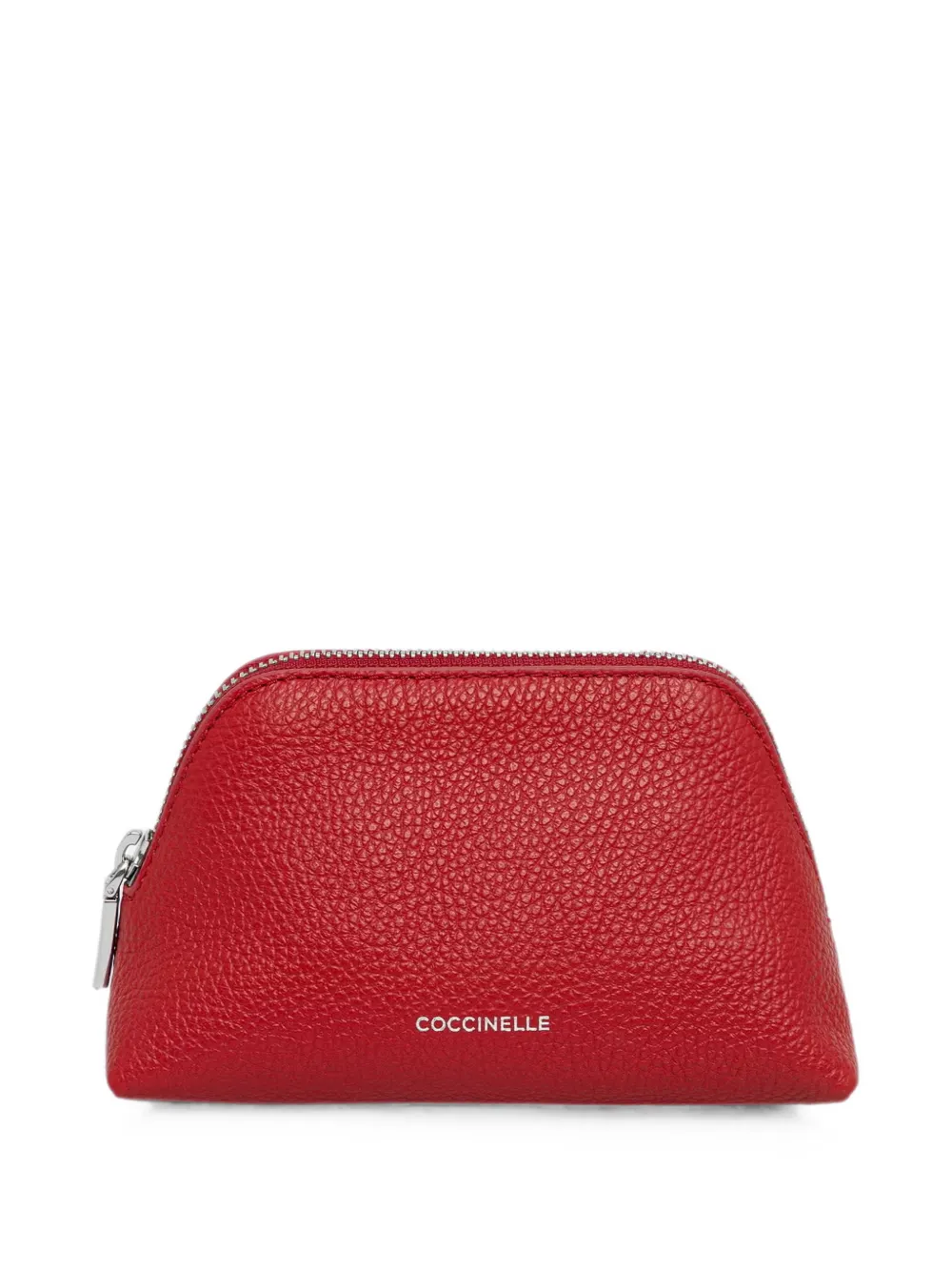 Coccinelle small Helga grained leather make-up bag - Rosso