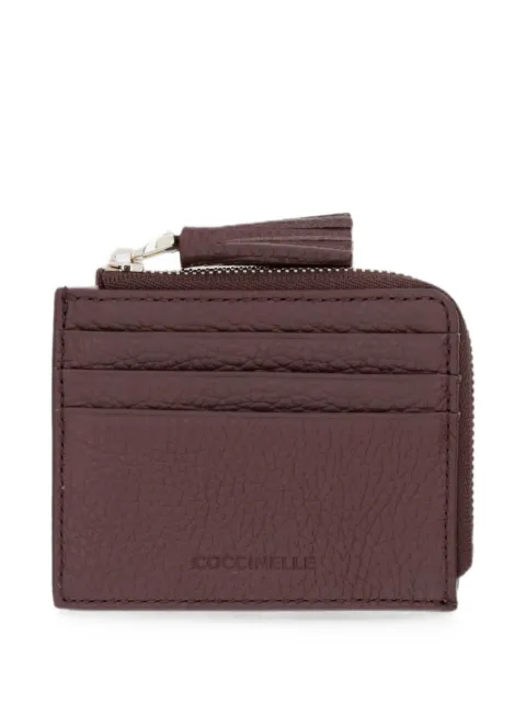 Coccinelle petit porte-cartes Tassel en cuir grainé