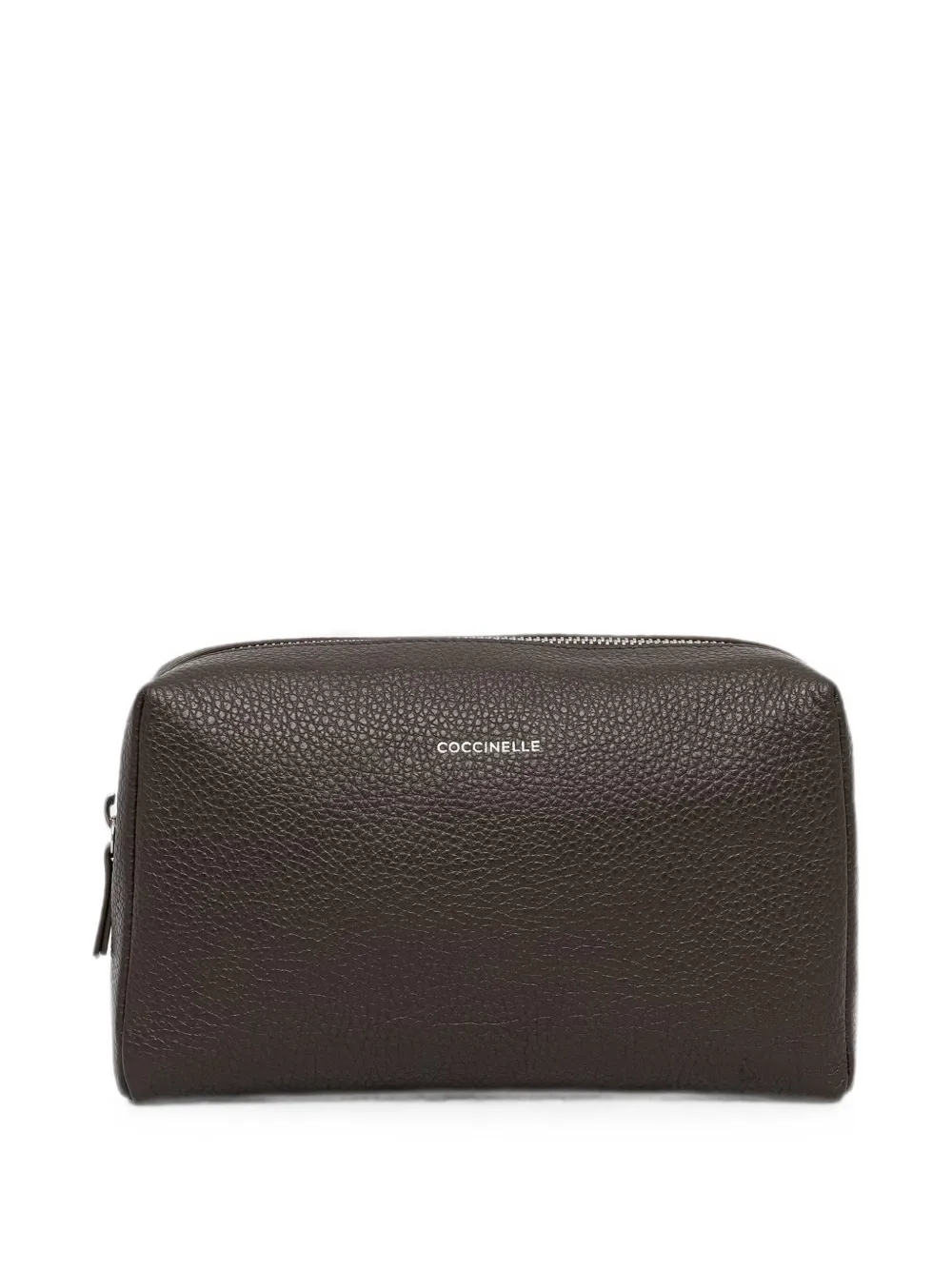 Coccinelle grained leather make-up bag - Marrone