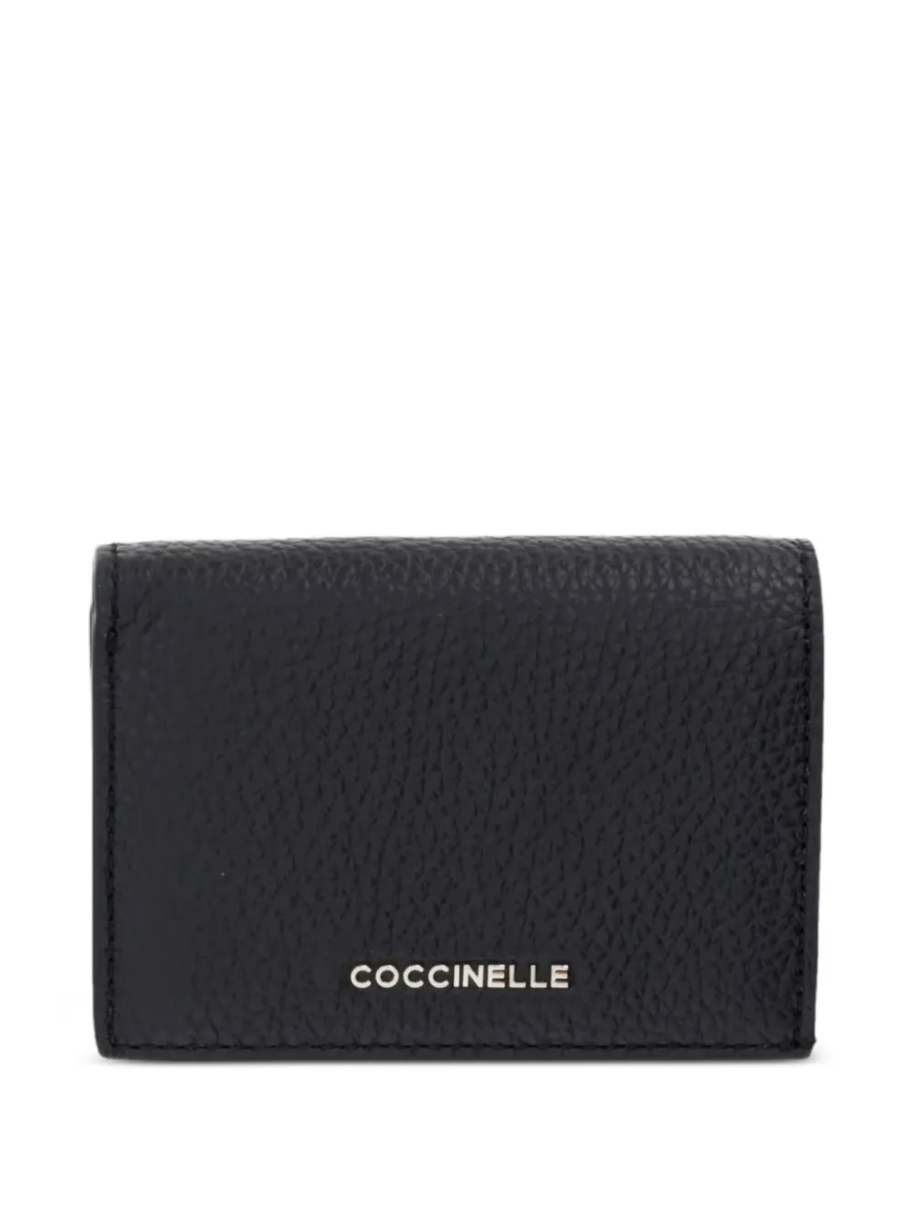 Coccinelle logo-print pebbled-leather wallet - Schwarz