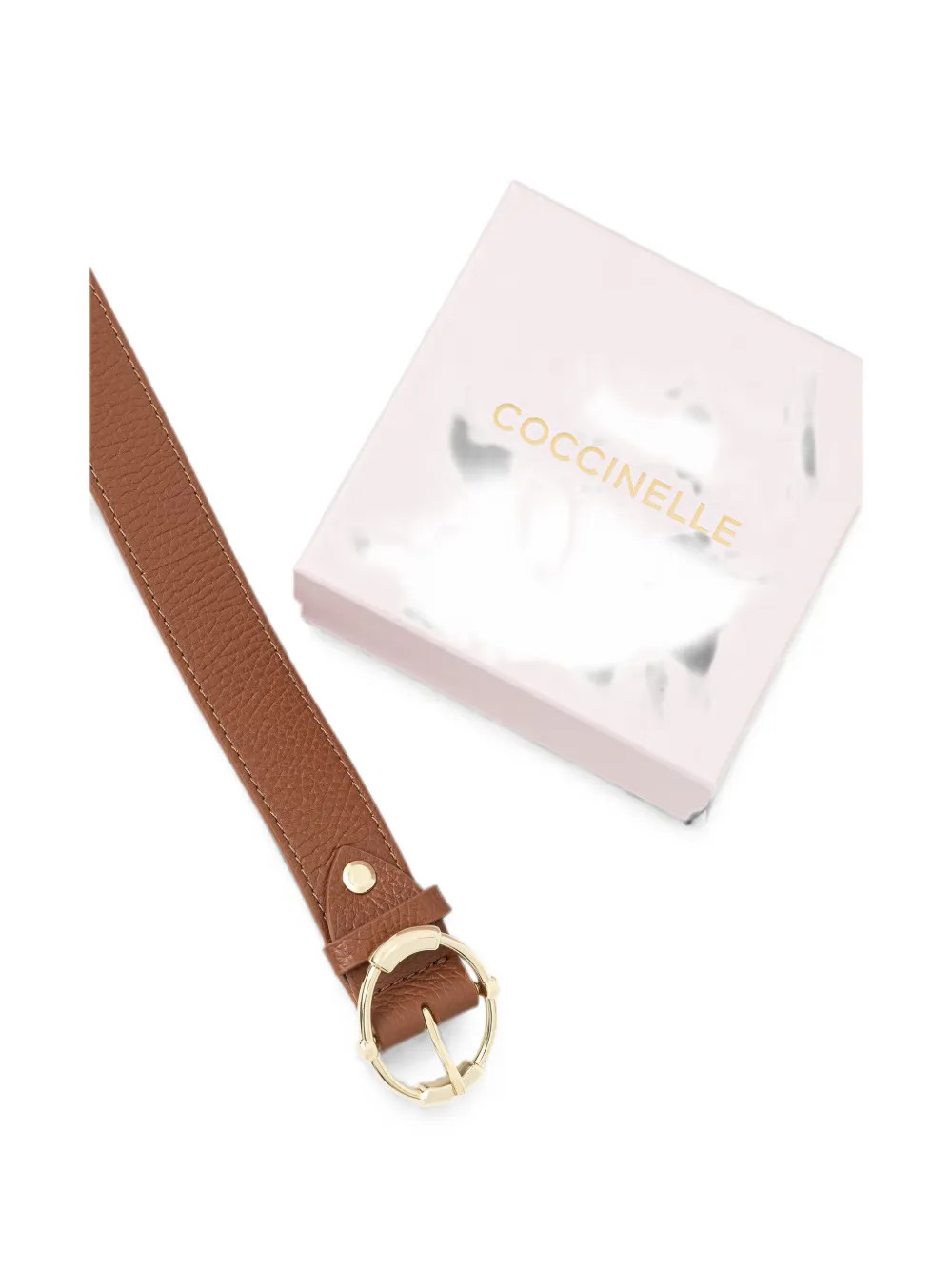 Coccinelle Marlie riem van bewerkt leer Bruin