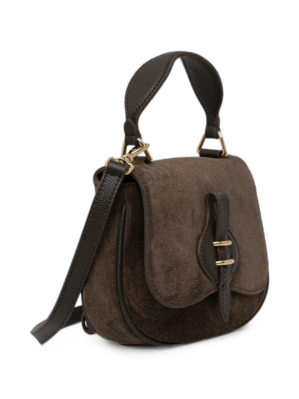 Coccinelle Suède shopper met handvat Bruin