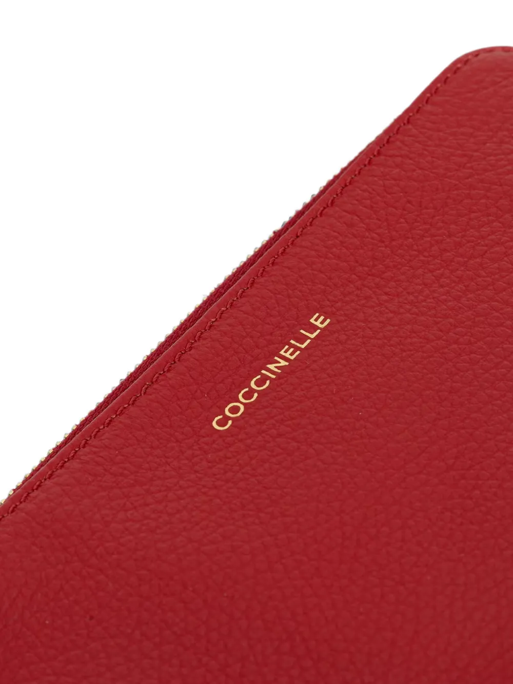 Coccinelle Kleine C-Me Softy logoprint portemonnee van bewerkt leer Rood