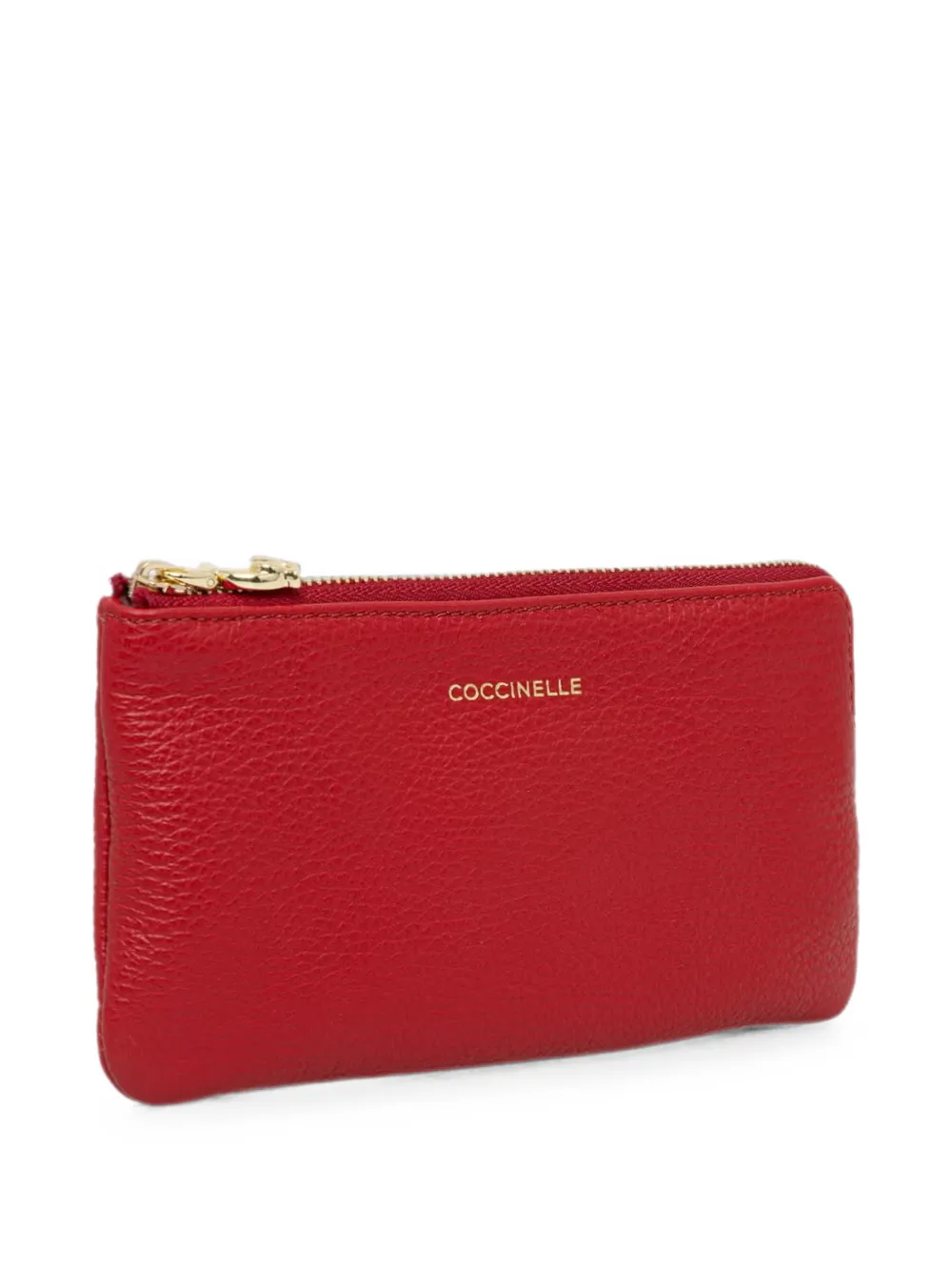 Coccinelle Kleine C-Me Softy logoprint portemonnee van bewerkt leer Rood