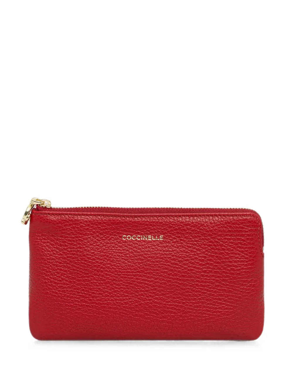 Coccinelle small C-Me Softy logo-print grained leather purse - Rot