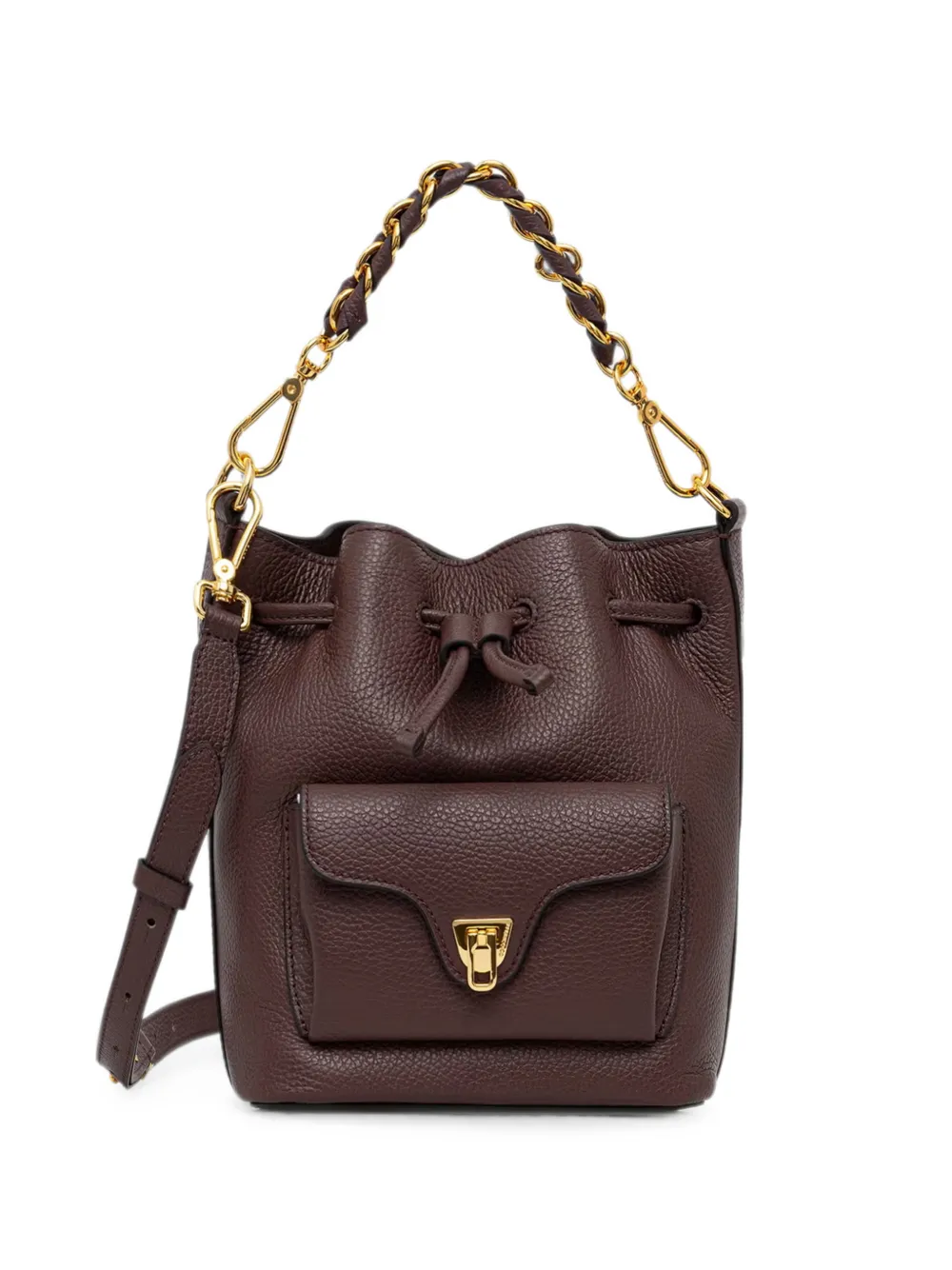Coccinelle small Beat Generation pebbled leather bucket bag - Rot