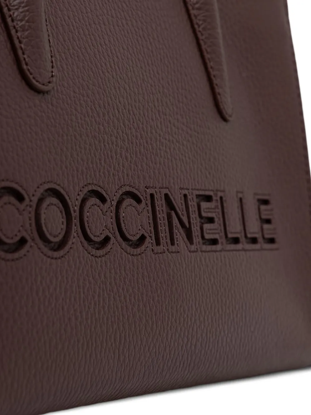 Coccinelle Shopper van imitatieleer met geperforeerd logo Rood