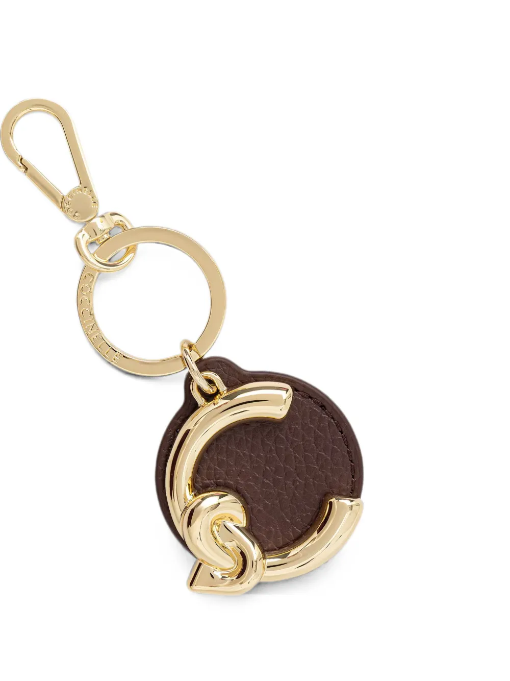 Coccinelle C-Me logo-plaque leather keyring · OS