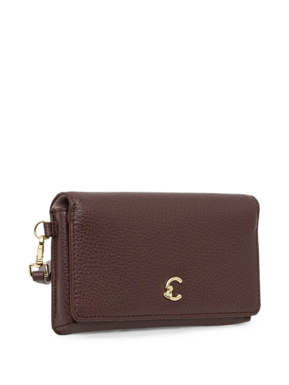 Coccinelle Kleine C-Me bewerkte clutch met logoplakkaat Bruin
