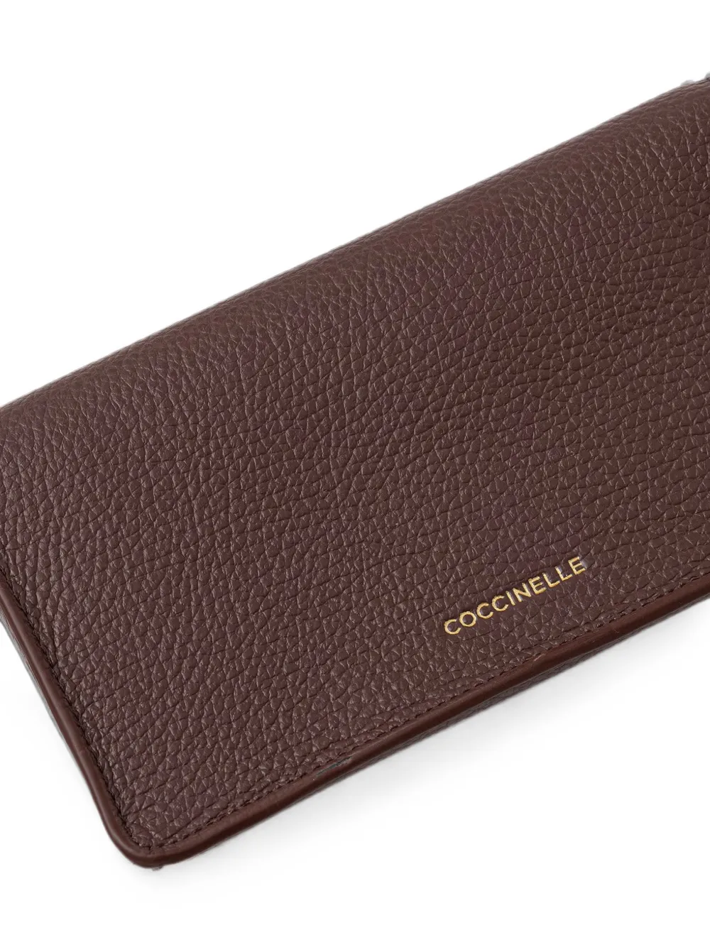 Coccinelle Kleine C-Me bewerkte clutch met logoplakkaat Bruin