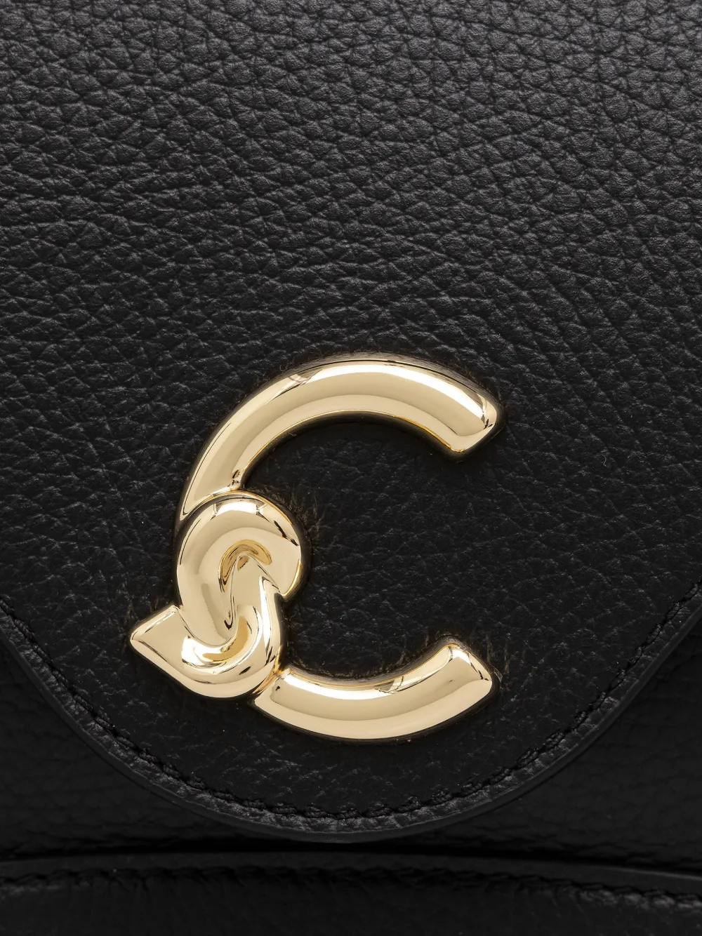 Coccinelle C-Me schoudertas van bewerkt leer met logoplakkaat Zwart