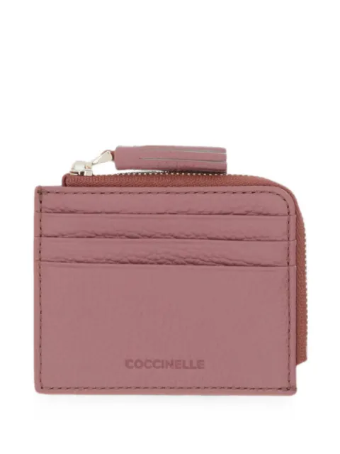 Coccinelle small Tassel pebbled-leather cardholder