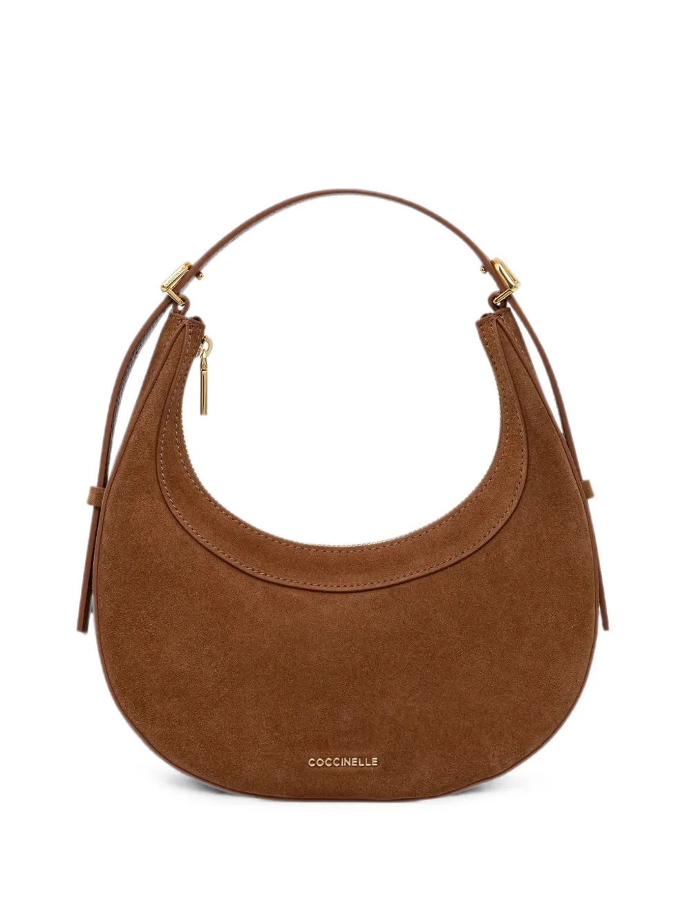 Coccinelle mini Whisper suede crescent shoulder bag - Braun