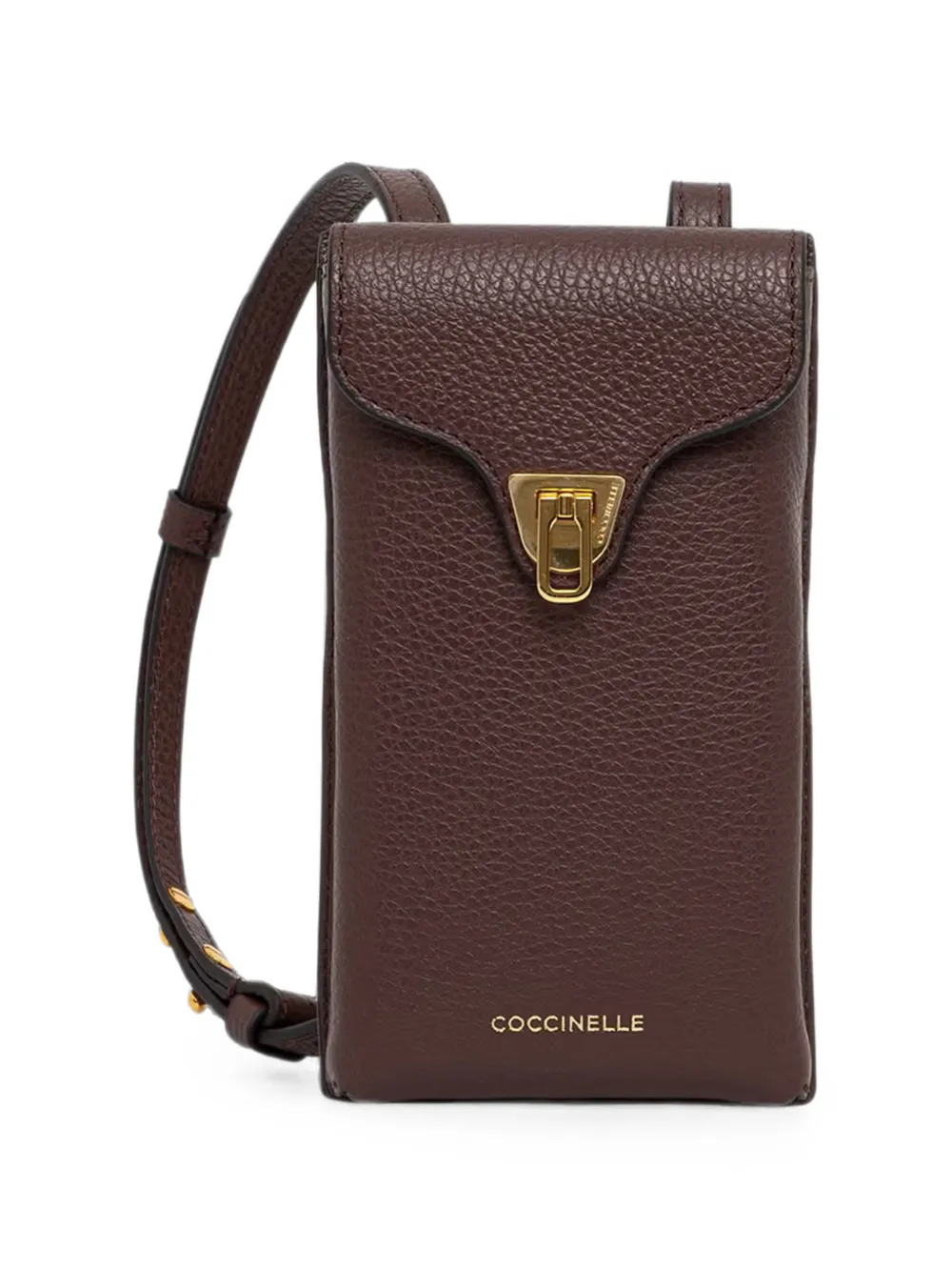 Coccinelle grainy-leather phone case - Marrone