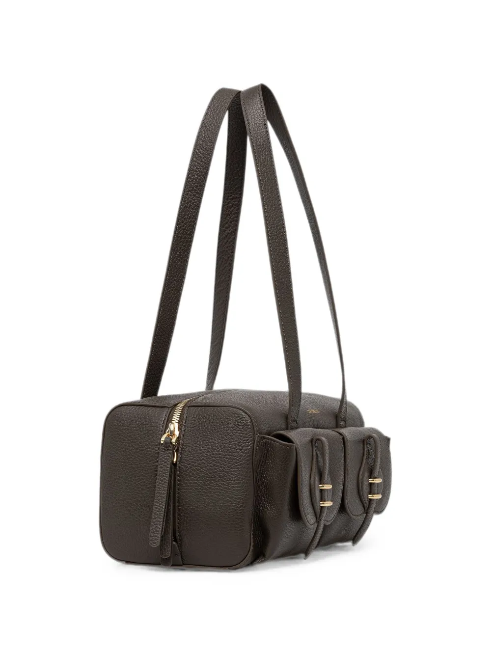 Coccinelle shopper van bewerkt leer met zakdetail Bruin