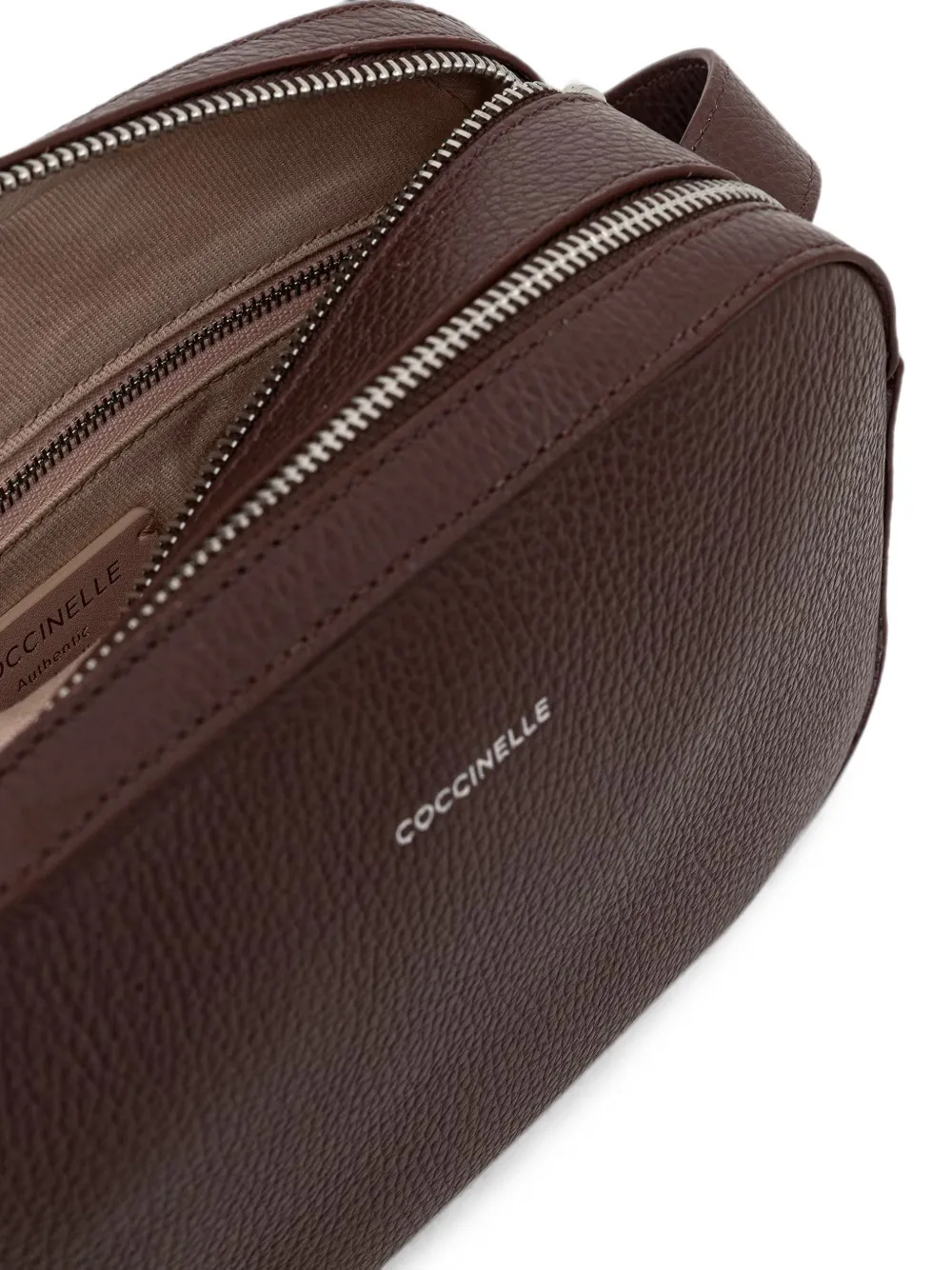 Coccinelle Crossbodytas van bewerkt leer Bruin