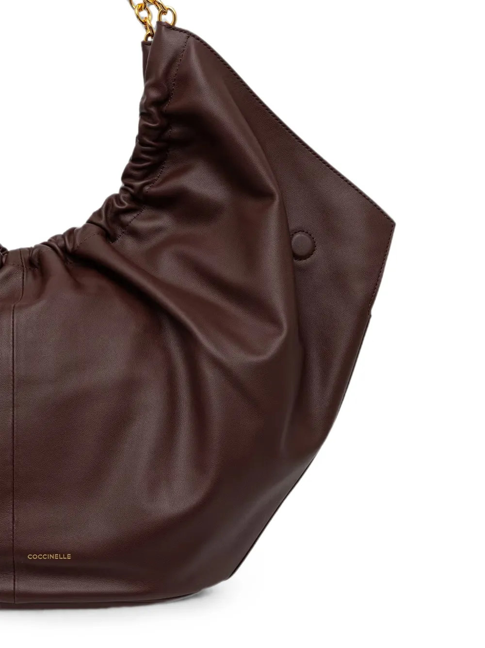 Coccinelle Smash shopper met schakelketting en logo-reliëf Bruin