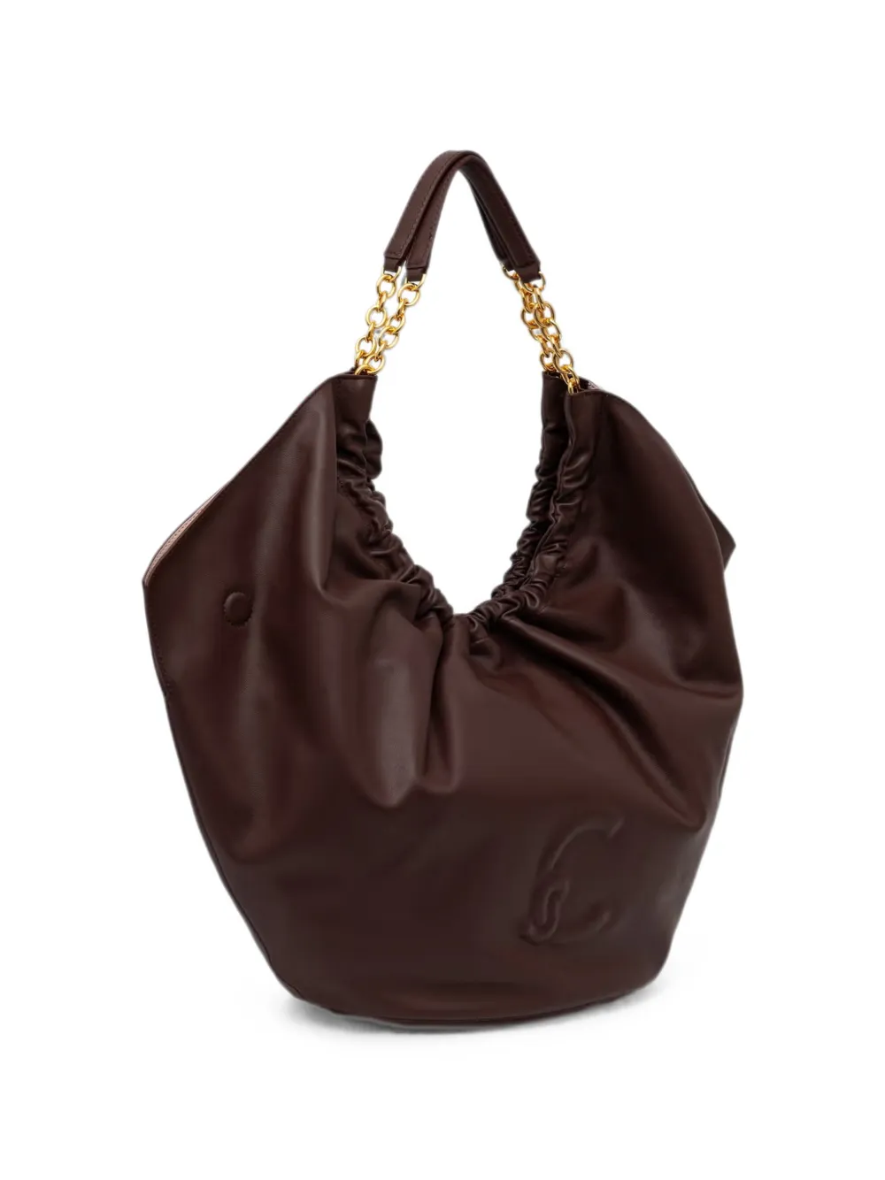 Coccinelle Smash shopper met schakelketting en logo-reliëf Bruin