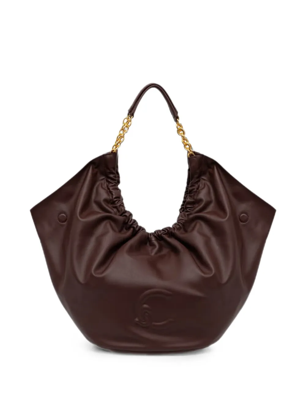 Coccinelle Smash shopper met schakelketting en logo-reliëf Bruin