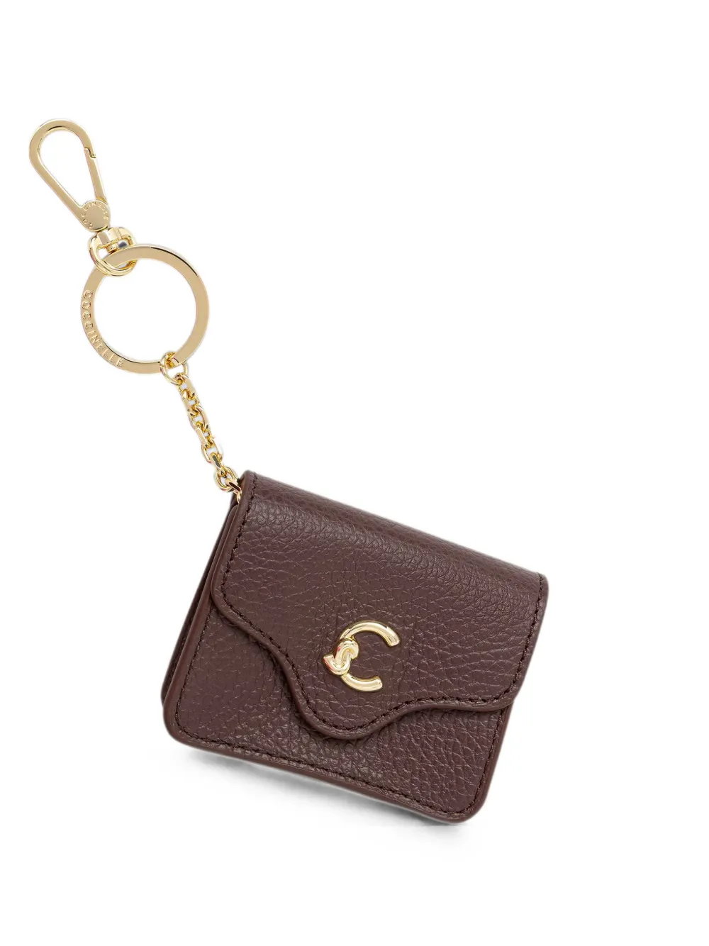 Coccinelle Portachiavi con placca logo - Marrone