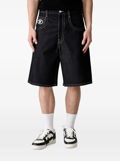 AAPE BY *A BATHING APE® logo-patch denim shorts
