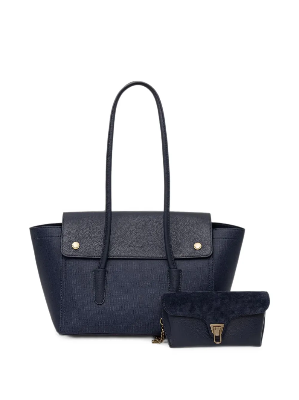 Coccinelle Shopper van bewerkt leer Blauw