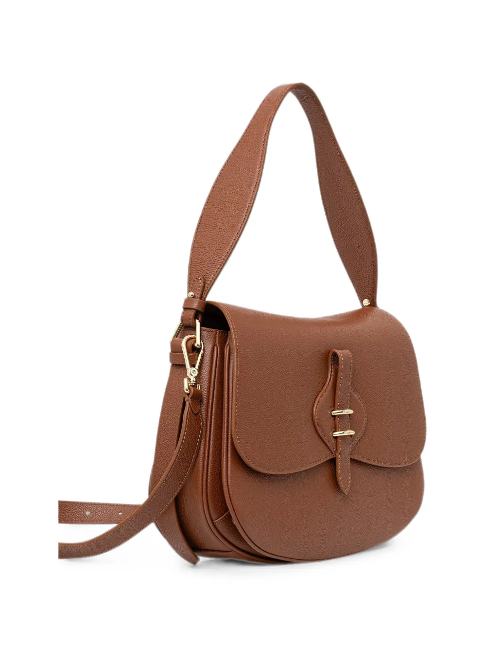 Coccinelle grainy leather shoulder bag Bruin
