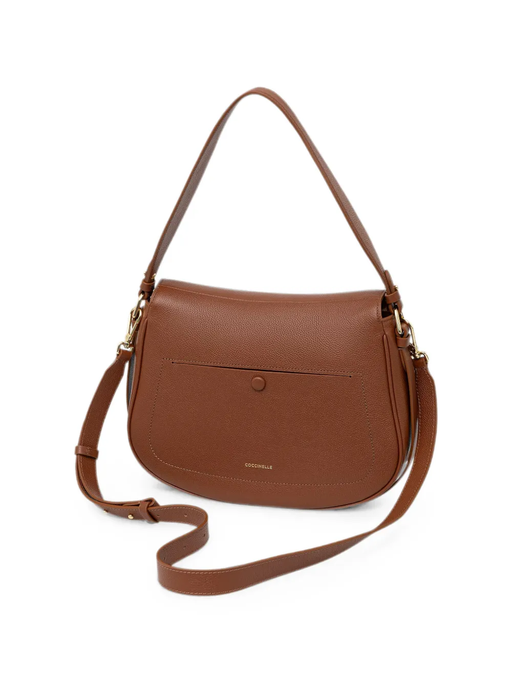 Coccinelle grainy leather shoulder bag Bruin