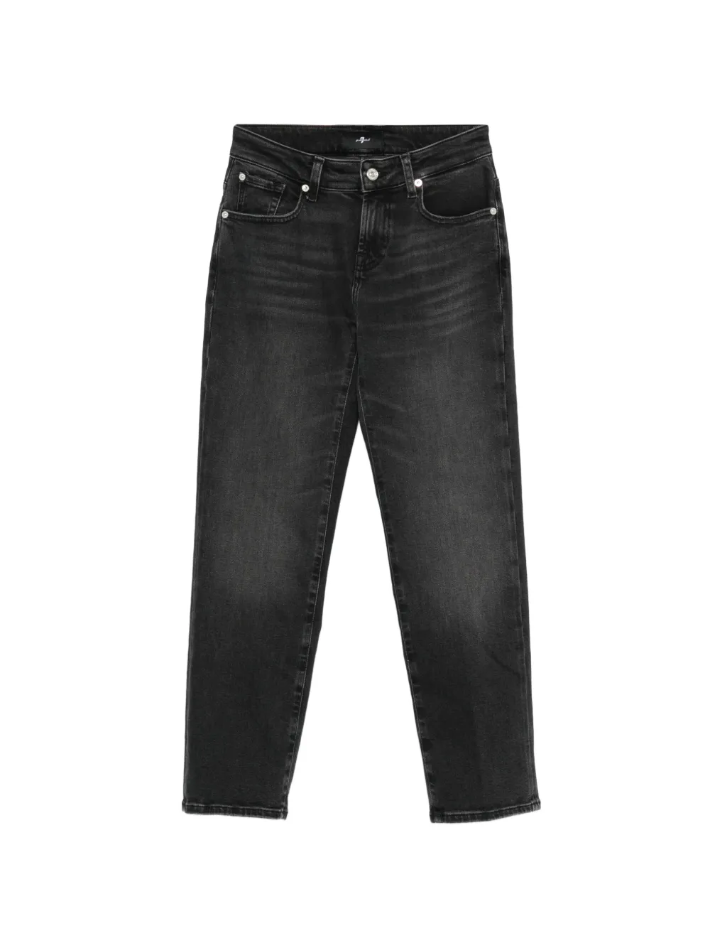 7 For All Mankind faded-effect cropped jeans - Nero