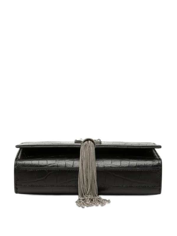 Saint Laurent クロコエンボスレザーケイトタッセルショルダー Saint Laurent Pre-Owned 2010-2026 スモール クロコエンボス レザー