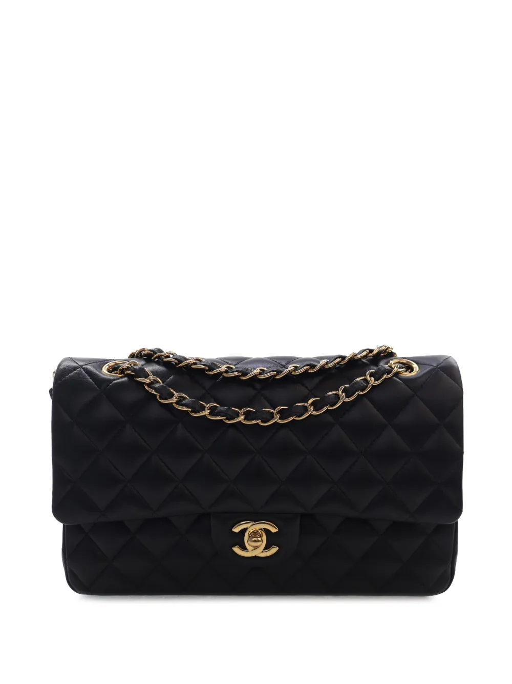 CHANEL Pre-Owned 2021 Medium Classic Lambskin Double Flap shoulder bag - Black