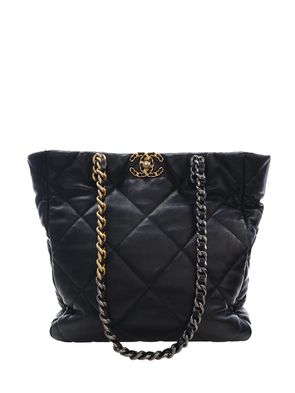 CHANEL Pre-Owned 2021-2026 Lambskin 19 Vertical Shopping tote bag - Black