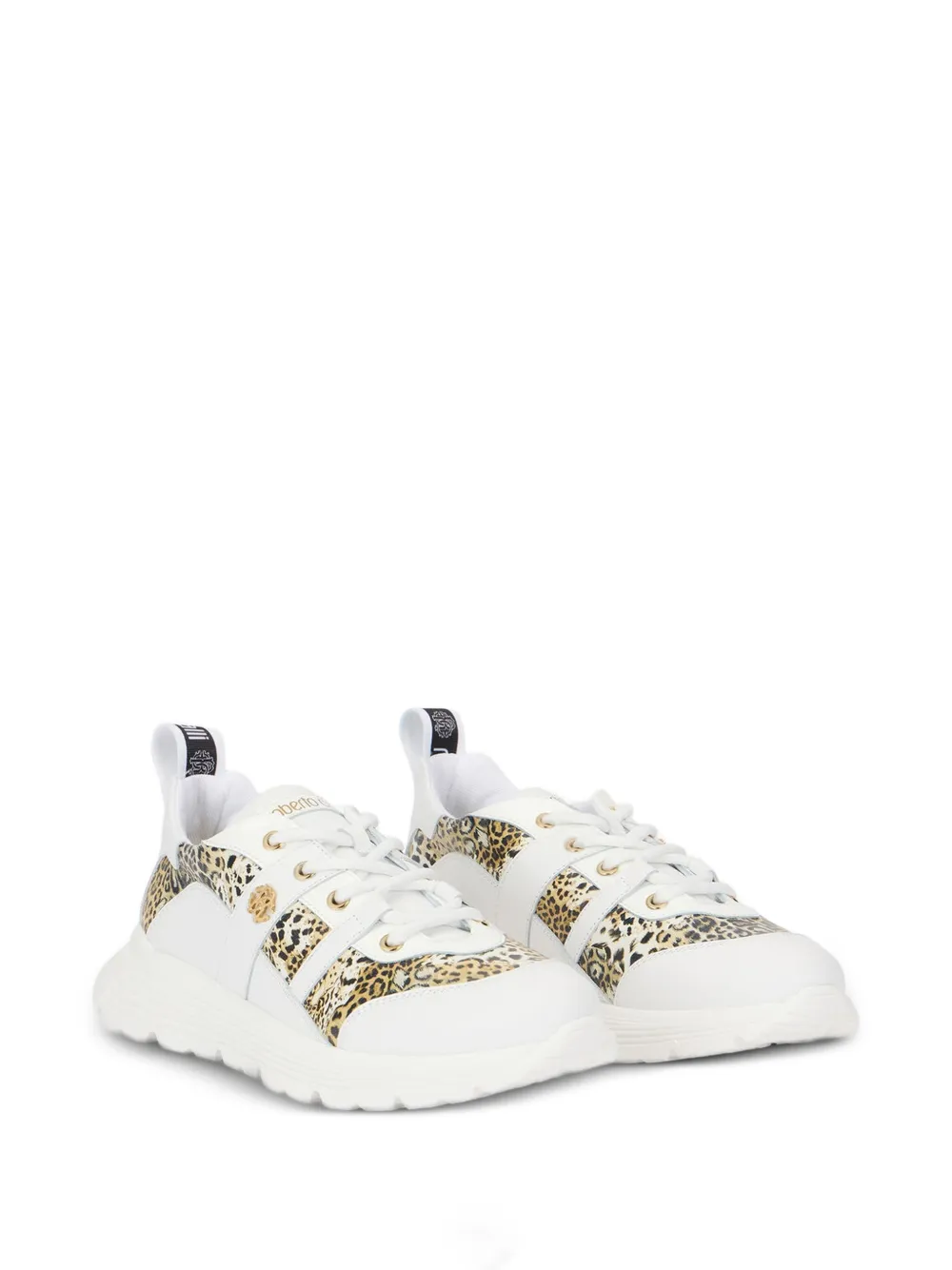 Roberto Cavalli jaguar-print logo-plaque sneakers Wit